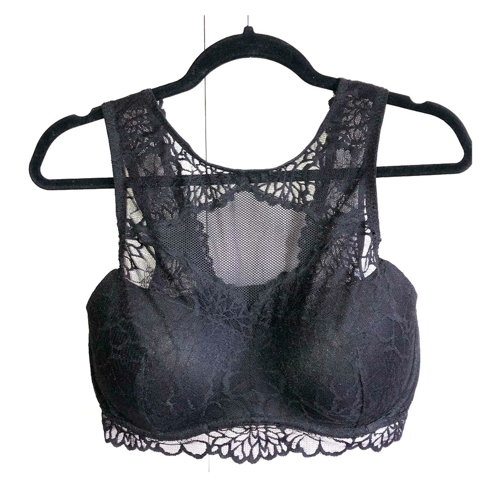 PINK High Neck Padded Bralette - Large